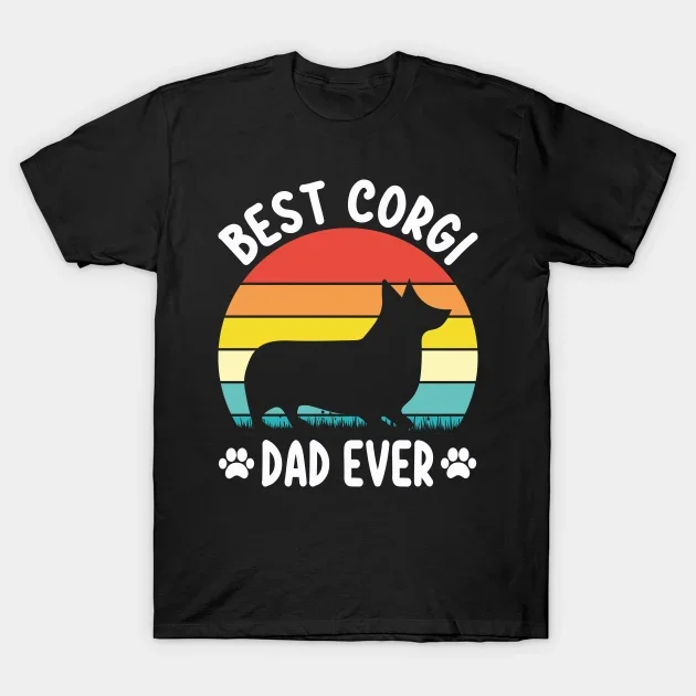 

Best Corgi Dad Ever Vintage Dog Lovers Gift T-Shirt 100% Cotton O-Neck Summer Short Sleeve Casual Mens T-shirt Size S-3XL