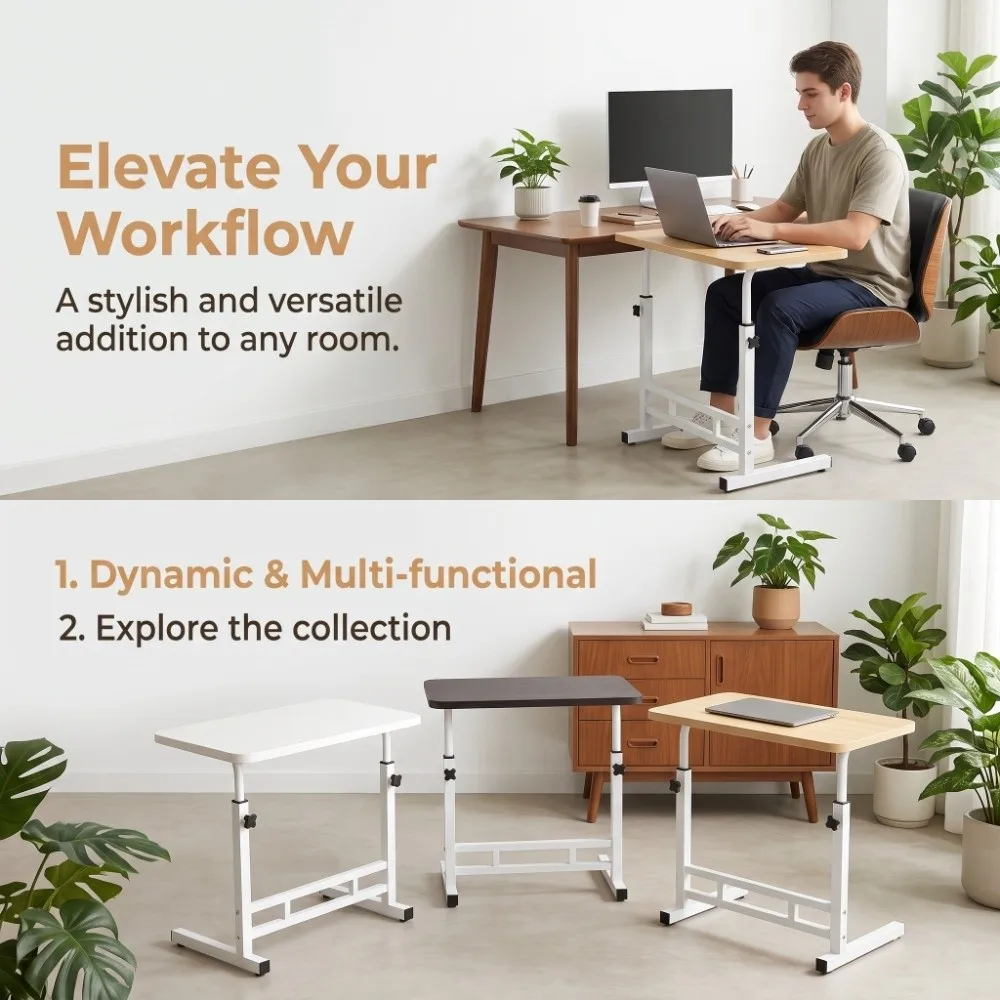 Simple Adjustable Lifting Table Sturdy Portable Bedside Table Space-Saving Multi-Functional Computer Laptop Desk Bedroom