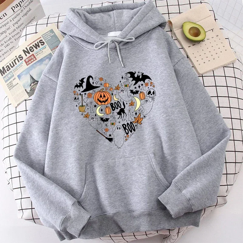 Hoodie New Fashion Halloween Pullover Long Sleeve Sports Hoodie Women Cotton Sweatshirt Pullover Tops