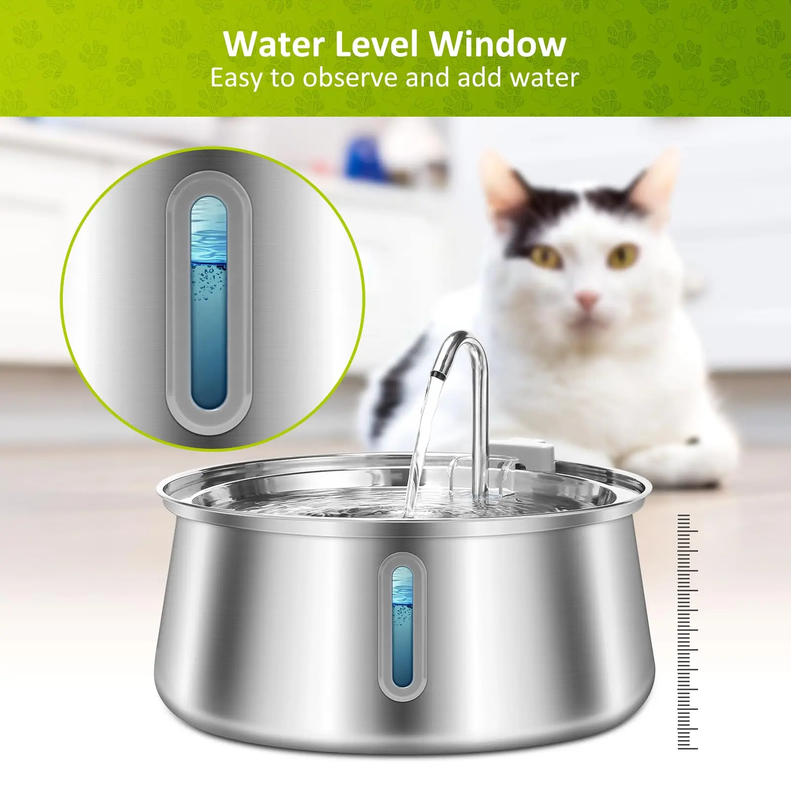 4L Automatic Pet  Water Dispenser For Cat Dog Drinking Bowl with Filtration Stainless Water Fountain Large Capacity Pet Drinker