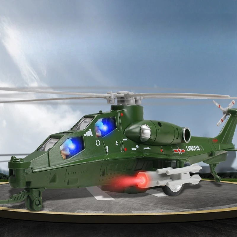 

WZ10 Military Armed Finished Helicopter Alloy Military Pull Back Sound and Light Toy Model Birthday Gift，Perfect Gift for Friend