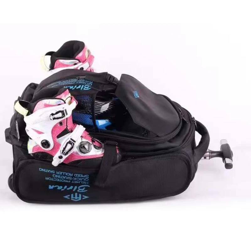 Roller Skate Bag Multi-Compartment Ice Skating Backpack Adjustable Straps Figure Skate Bag 4*110mm Inline & Quad Speed Skating