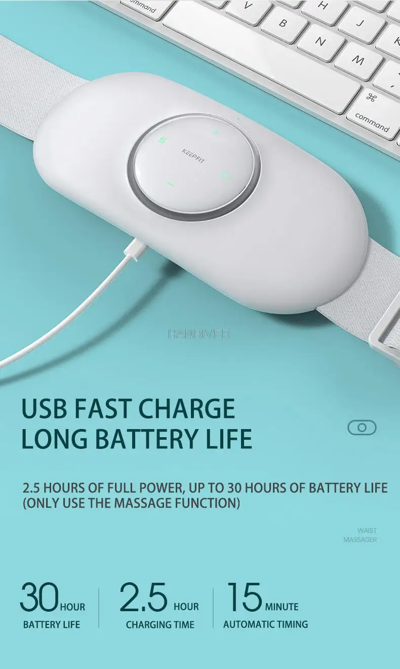 

A waist massager for lumbar spine, lumbar disc support belt, home-use, heating, kneading for back pain relief.
