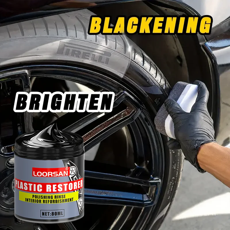 Kit di riparazione parafango in plastica, ripristino rapido della lucentezza, protezione, set per la cura dell'auto, include cera schiarente per pneumatici e crema riempitiva