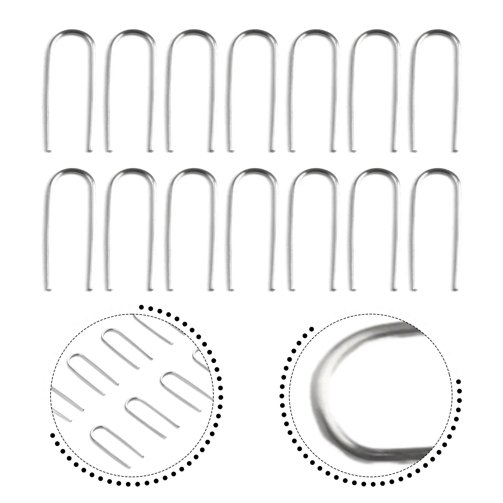 50PCS/100PCS/200PCS 2cm X 0.6cm High Temperature Nichrome Wire Jump Rings 21 Gauge U-Shaped Ceramic Hanging Hook Tool Parts