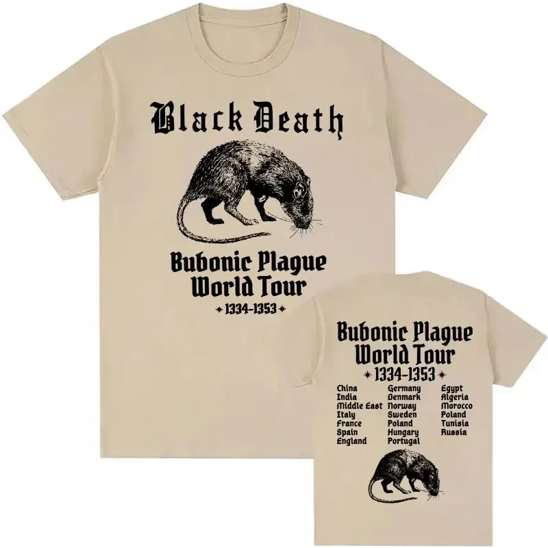 

Bubonic Plague World Tour 2024 t shirt men women fashion Casual Funny Meme Gothic T-Shirt Vintage Oversized Short Sleeve y2k