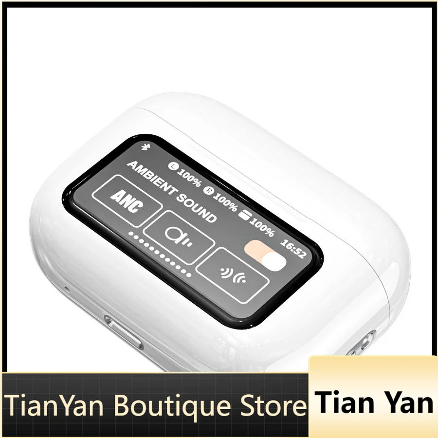 EE1 Popular Hot sell A9 Pro ANC Earbuds Wireless TWS Noise Cancelling Headphones with Touch Screen LED Display and Waterproof In