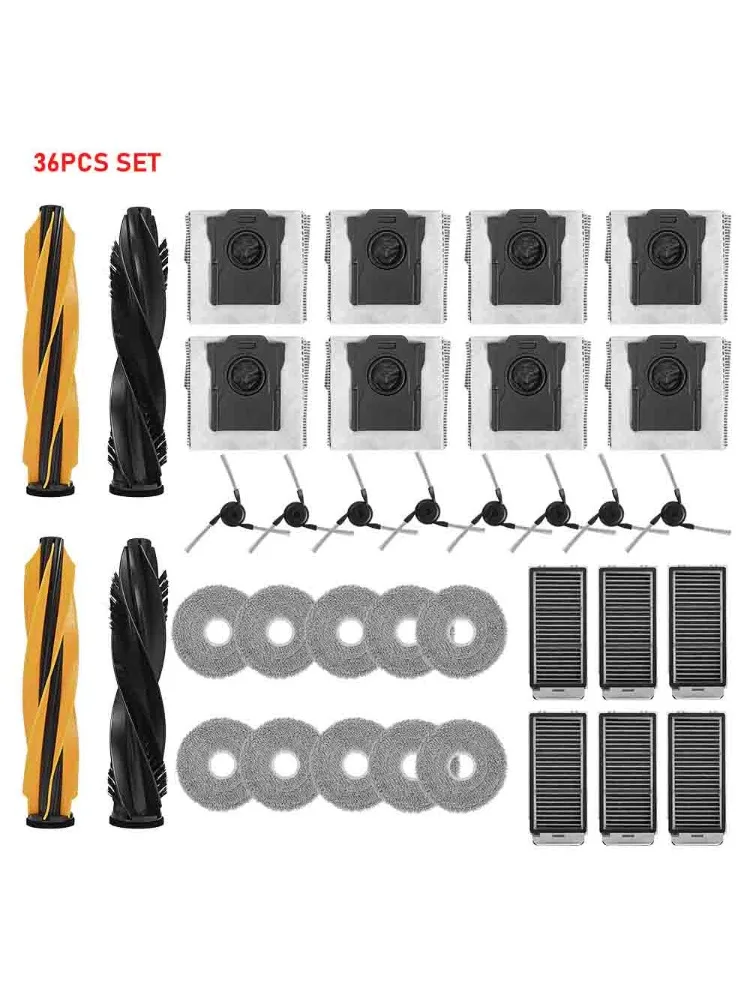 Dweildoeken Stofzakken voor Dreame X50 Pro/X50 Ultra/X50 Master/L40S Pro Ultra/L50 Pro Ultra/MOVA V50 Ultra Hoofd- en zijborstelfilters - afbeelding 2