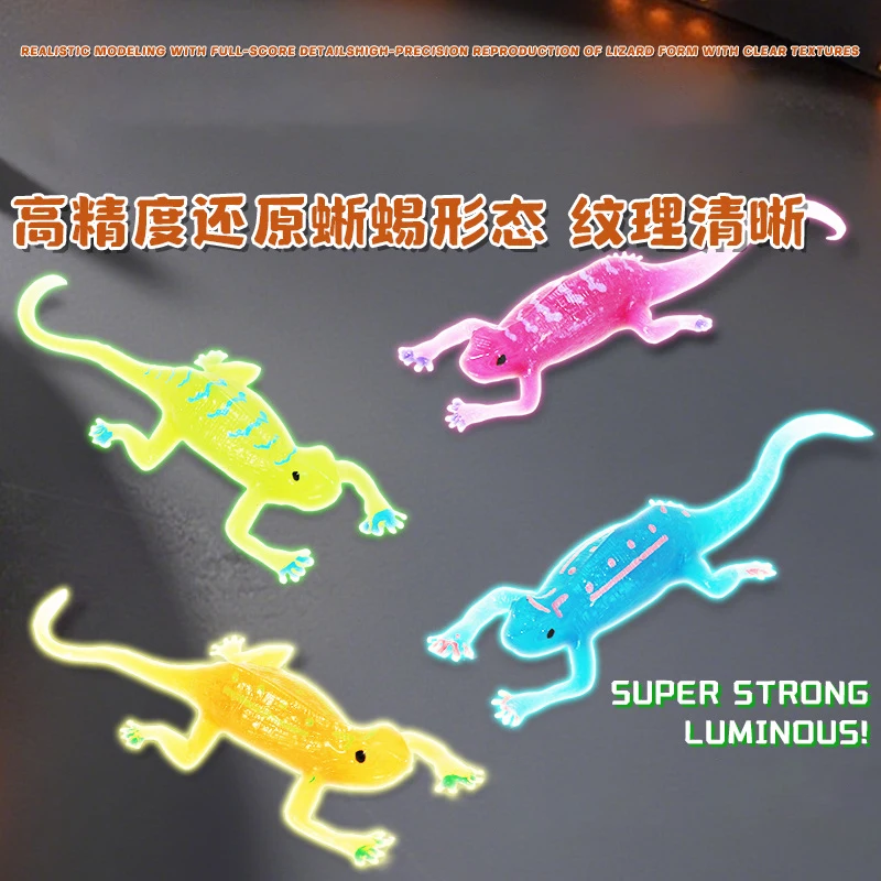Nouveau Mode lézard qui brille dans le noir Simulation Reptile lézard ensemble de jouets jouets cognitifs pour enfants garçon bureau petit ornement cadeau drôle