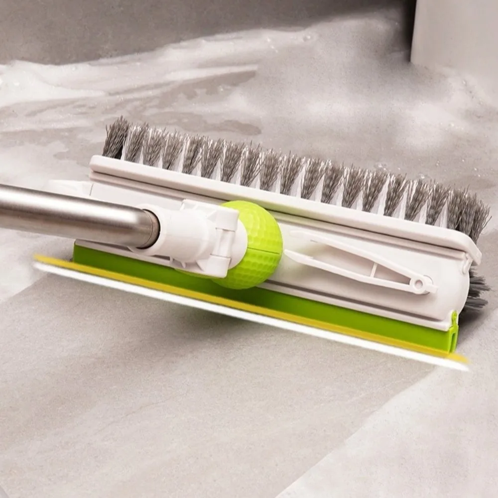 

Ручная щетка для чистки пола, двухслойная регулируемая щетка из нержавеющей стали, глубокая чистка, съемная головка, телескопическая щетка