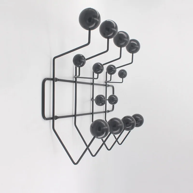 Kindergarten Iron Art Solid Wood Ball Wall Coat Hook Metal Simple Spot Coat Rack