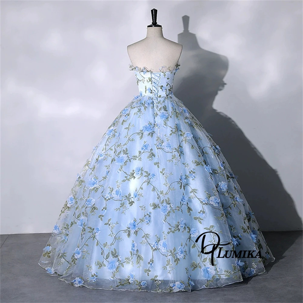 DTLumika princesse robe de bal florale pour les femmes 2025 bretelles à lacets robes de Quinceanera douce 15 16 robes
