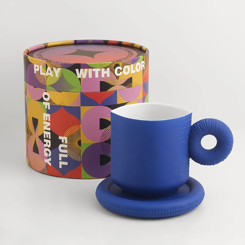 

Creative Ceramic Mug Design Sense Niche Coffee Cup High Sense Couple Gift Box Gift