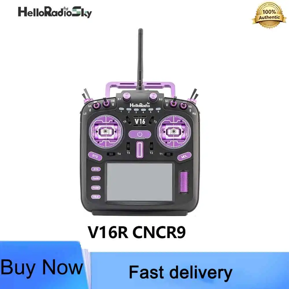 HelloRadio V16R CNCR9 RC Transmitter Radio Controller ELRS 4IN1 Internal Module 4.3 Inch IPS Touch Screen Hall Gimbal for FPV