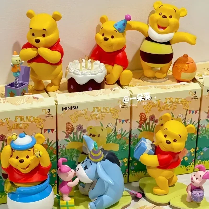 New Disney Miniso Blind Box Winnie The Pooh Blind Mysterious Surprise Box Figure Tigger Eeyore Piglet Kawaii Model Kids Toy Gift