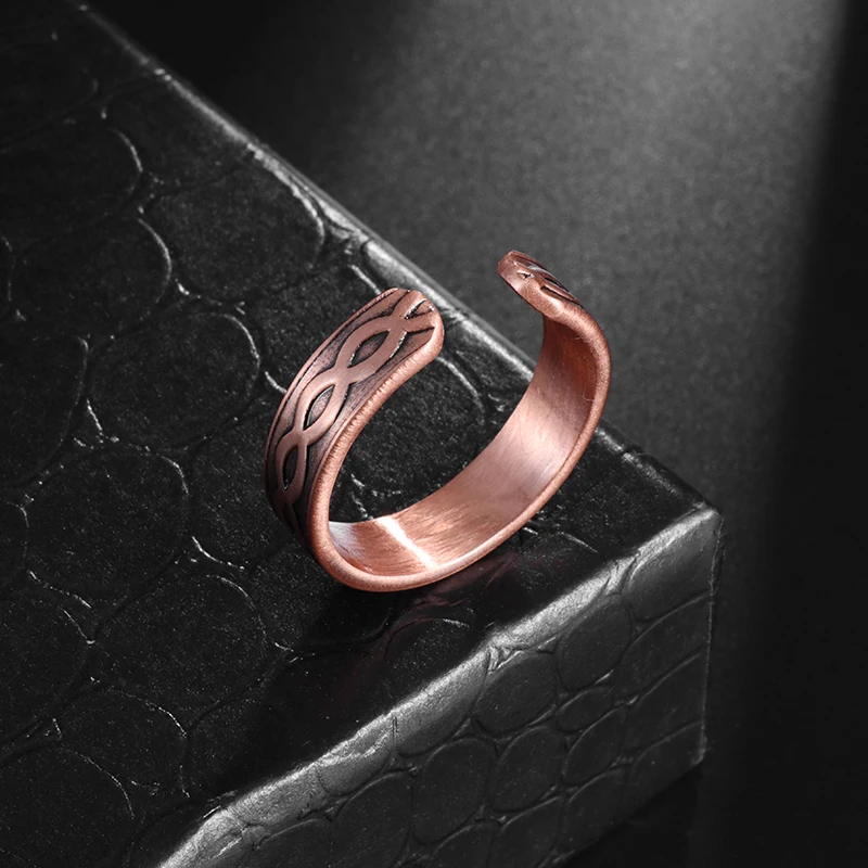 Opening Adjustable Magnetic Rings for Men Women Retro Copper Color Magnetic Ring Classic Charm Casual Party Jewelry Gift