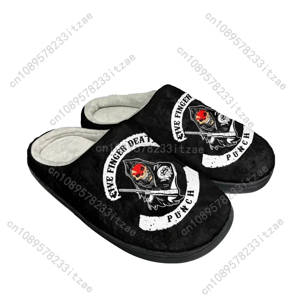 Hot Five Finger Death Punch Cotton Custom Slippers Mens Womens Teenager Plush Casual Keep Warm Shoes Thermal Comfortable Slipper
