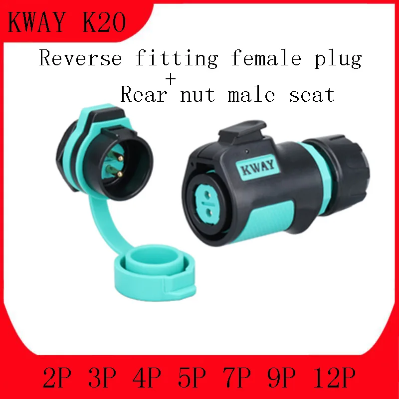 

K20 Waterproof Aviation Plug Socket Square Seat Fast Connector Male Female Fire Retardant Corrosion KWAY