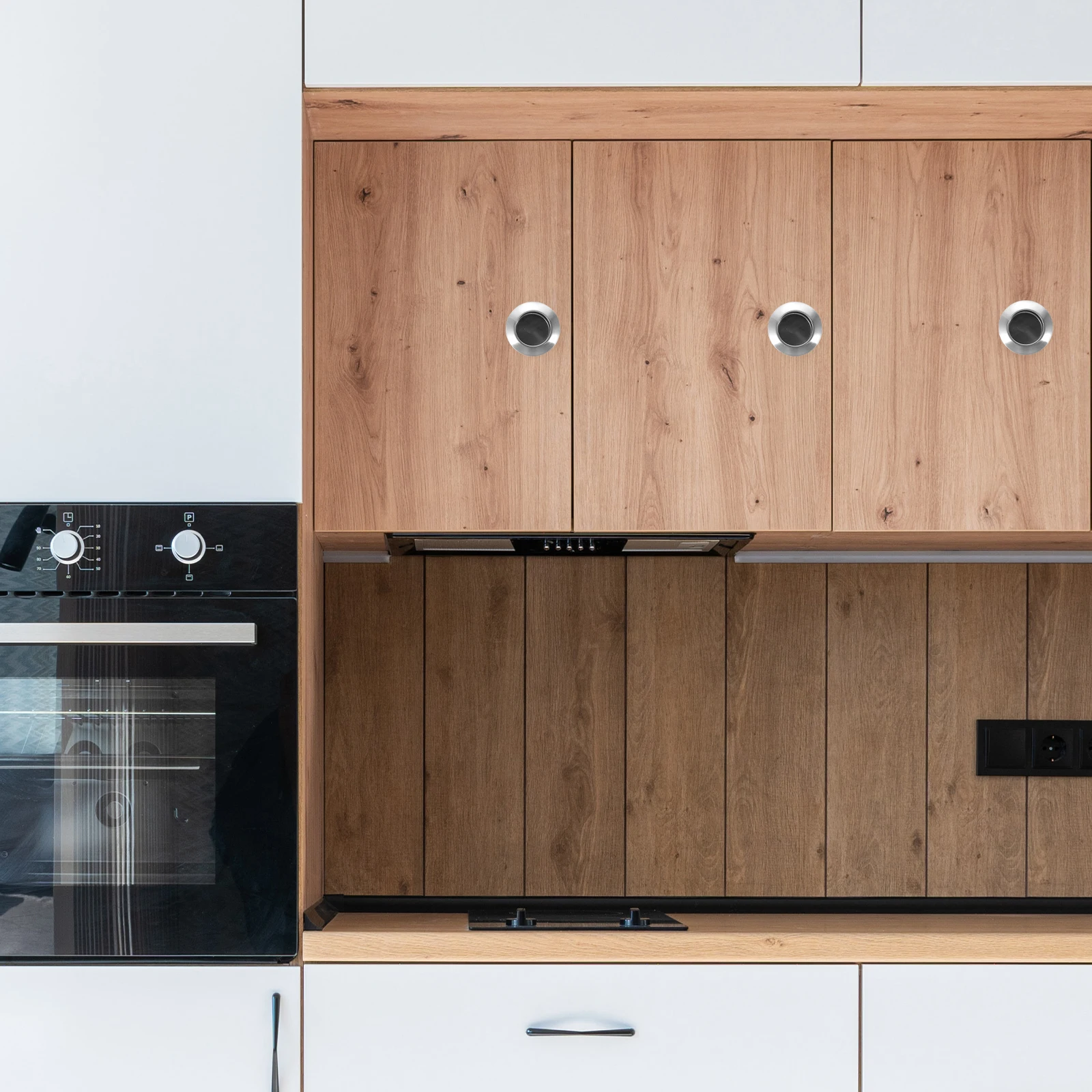 

16pcs Round Invisible Pull Handle Stainless Steel Cabinet Drawer Knobs For Wardrobe Door Furniture Pulls