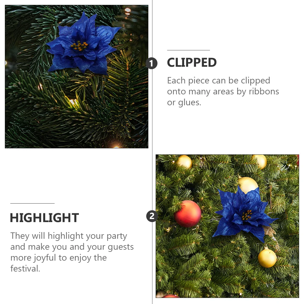 

10 Pcs Christmas Decor DIY PE Flower Ornament Artificial Flowers for Decoration