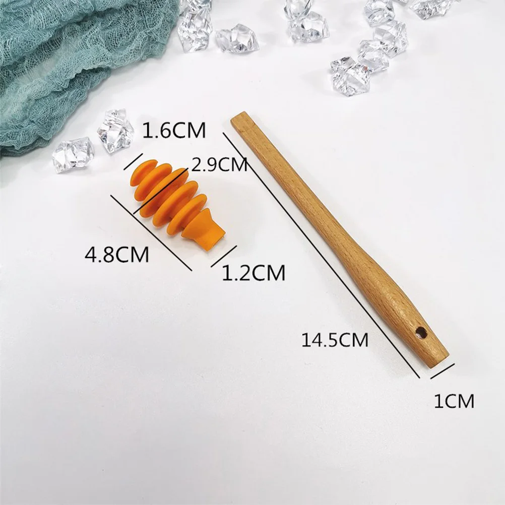 

5pcs Silicone Honey Stirrer Syrup Spoon Non-Stick Stain Resistant Viscous Liquid Applicator Easy Clean Long Term Use Wedding