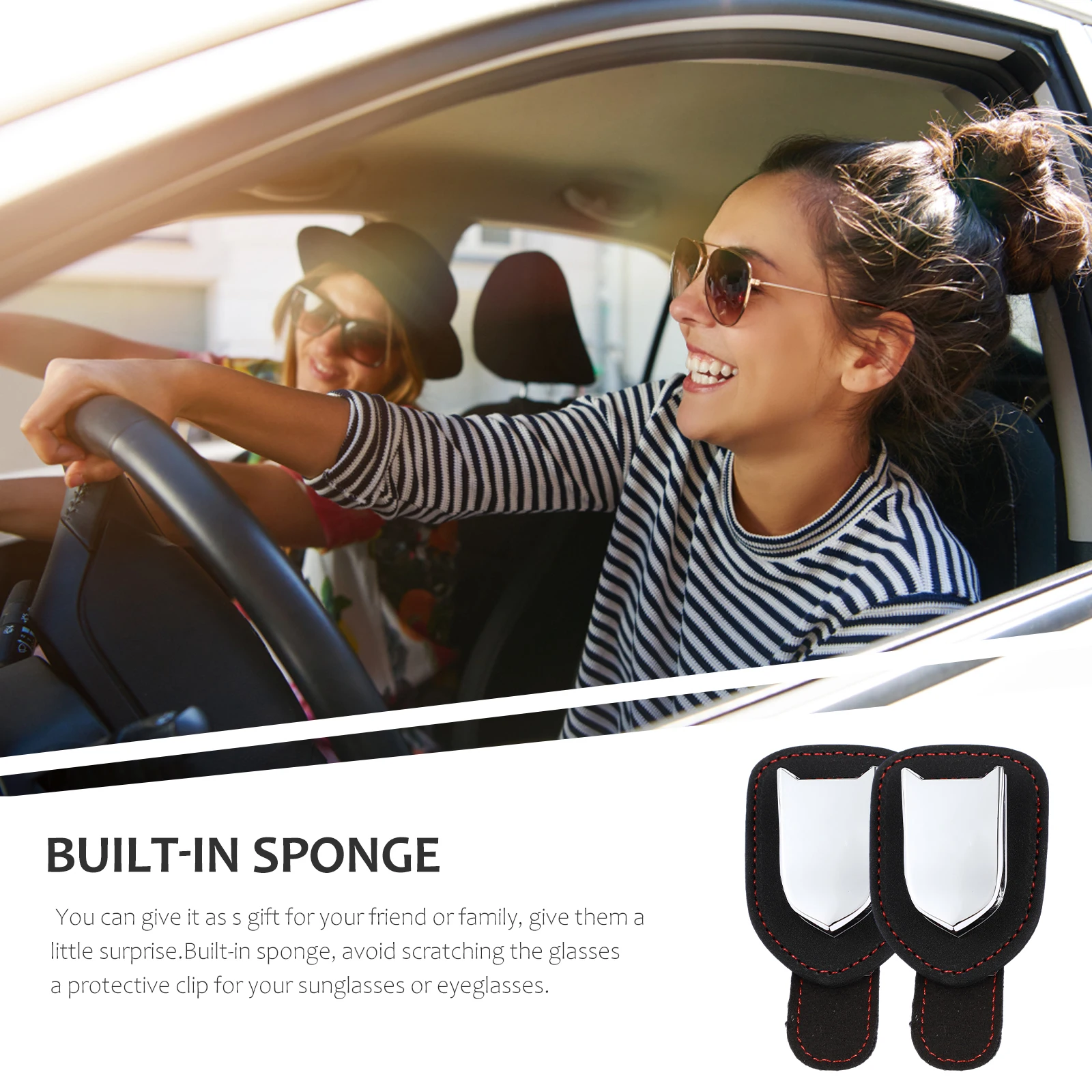 

2Pcs Car Sunglasses Clip Visor Glasses Holder Eyeglasses Cards Tickets Protector Car Glasses Holder Visor Sunglasses Clip