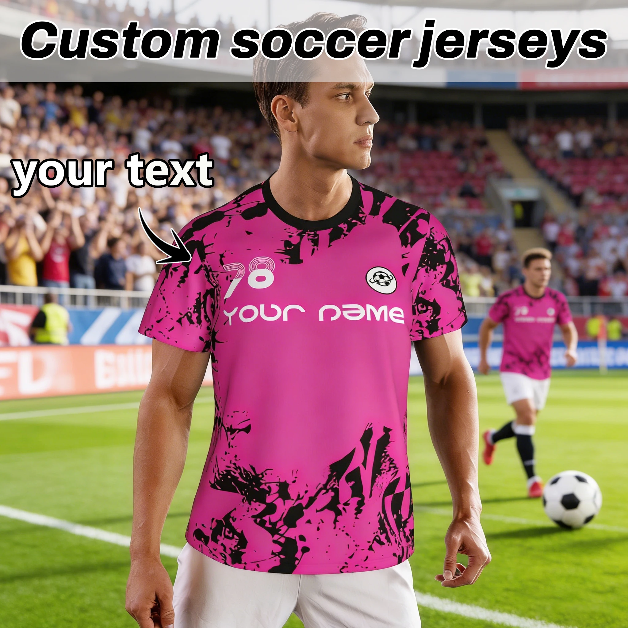 Individuelles Fußballtrikot mit Namen und Nummer Personalisiertes Trikot Sportgeschenk für Spieler Fans Männer & Kinder