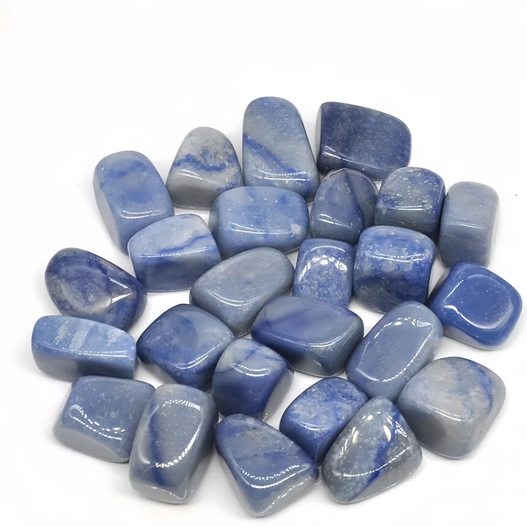 Natural Blue Aventurine Tumbled Stones, Bulk Crystals, Polished Blue Aventurine Tumbled Stones, Outdoor Garden Decoration Stones