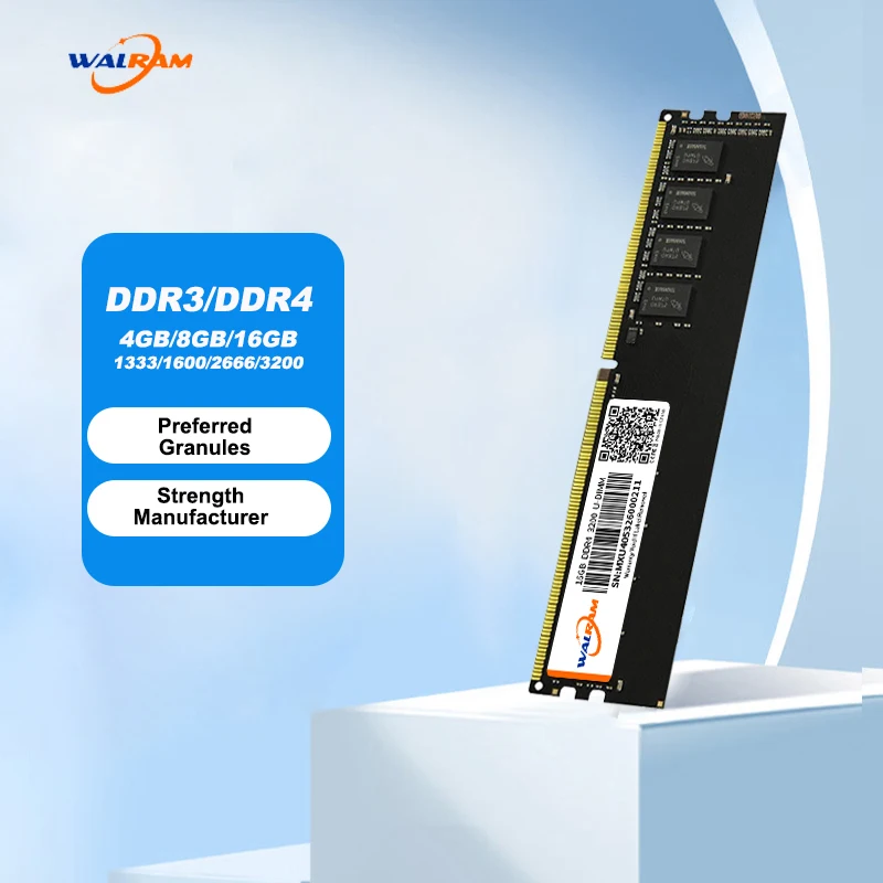 Walram Memoria Ram DDR3 8GB 4GB 1600MHz Internal Computer Ram DDR4 2666MHz 3200MHz 16GB 32GB Udimm Memory For PC Desktop