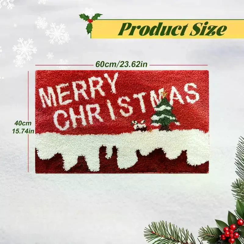 عيد الميلاد سجادة باب الأحمر سانتا كلوز في الهواء الطلق والداخلية الزنجبيل رجل السجاد السنة الجديدة 2026 عيد ميلاد سعيد ديكور المنزل القدم حصيرة #5