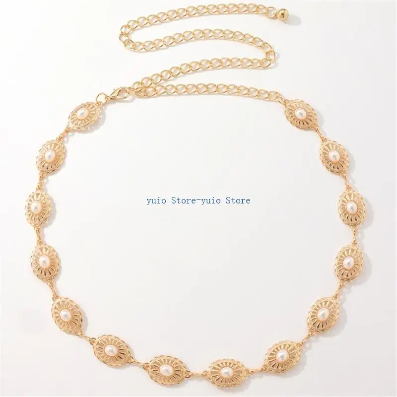 X7XB Conch Chain Belt Women Waist Chain Turquoise Waist Chain Belly Chain For Dress