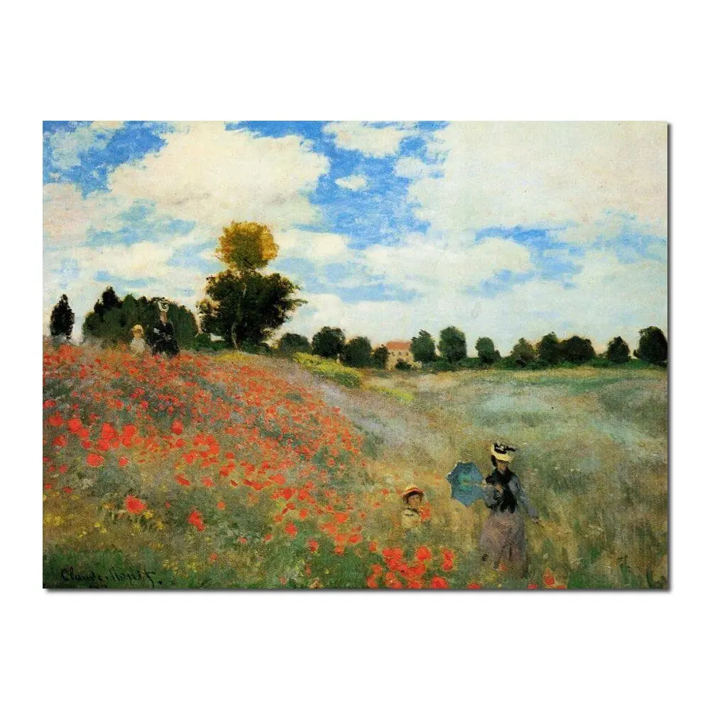 Poppy Field By Claude Monet Canvas Art Painting Argenteuil Handmade Impressionist Landscapes Dining Room Decor High Quality