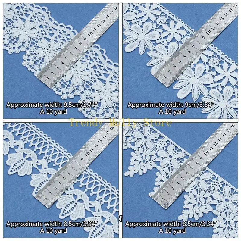 N5KB Lace Ribbon Home Furnishing(10 yards) White Lace Ribbon Wedding Decoration