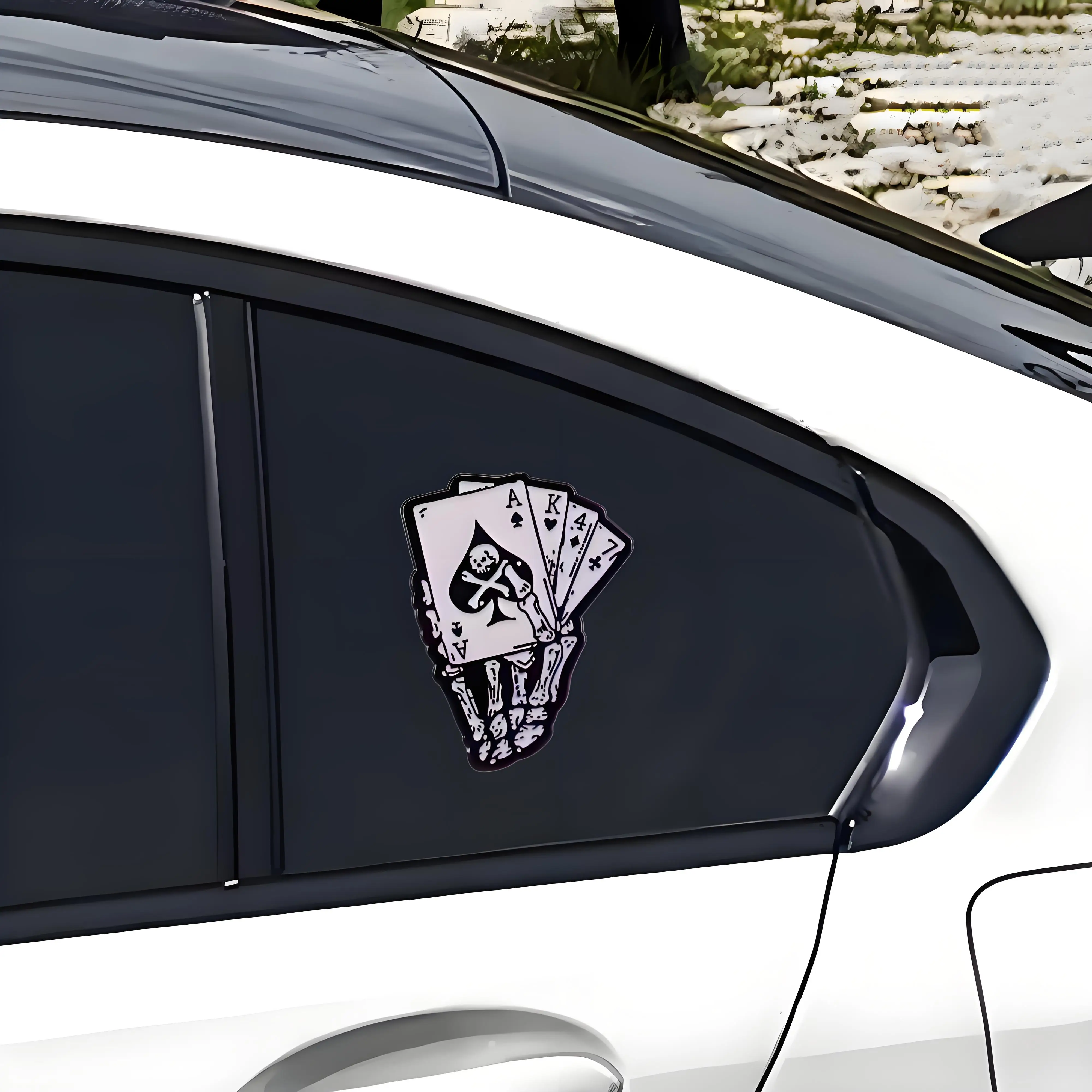 

Terror Skeleton Enamel Car Stickers Halloween Costume Accessories Motorcycle Computer Decoration Accessories by 5.12*6.3 inches
