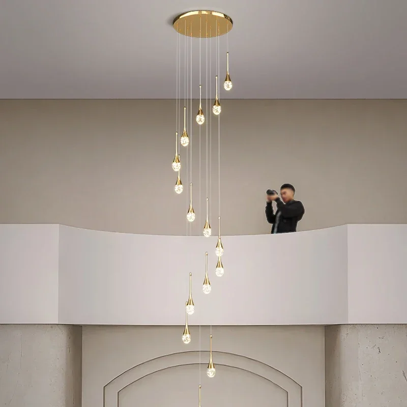 Modern Deluxe Crystal Chandelier Design Decoration Bubble Lamp Living Room Dining Room Bedroom Penthouse Stairwell Chandelier