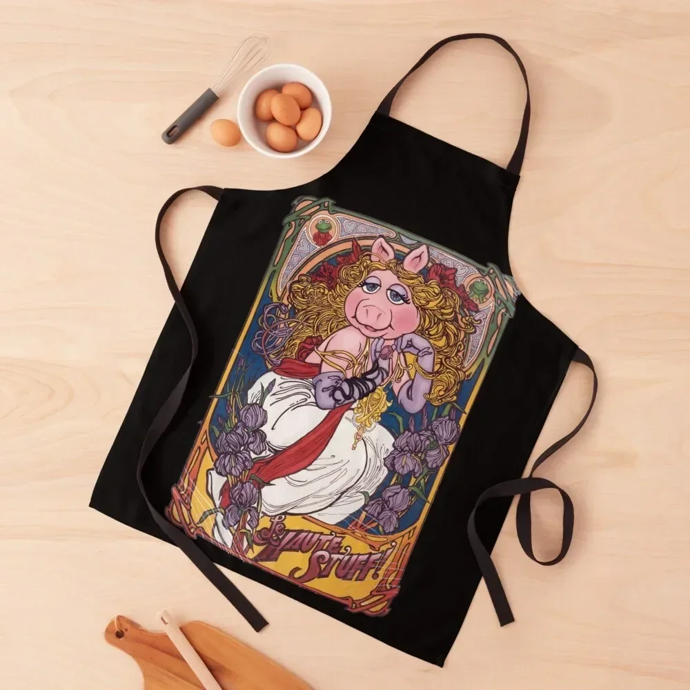 

Ms Piggy Queen Vintage Apron Waterproof For Man Haircut custom women's kitchen Women's Dress Apron