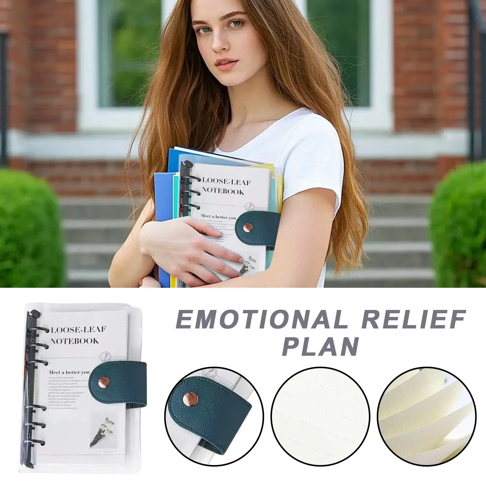 Segregator A6 Przezroczysty Notatnik Podróżny z 6 Ringami do Planowania Zadań, Zdrowia, Podróży, Nauki, Sprzątania, Czytania, Ćwiczeń