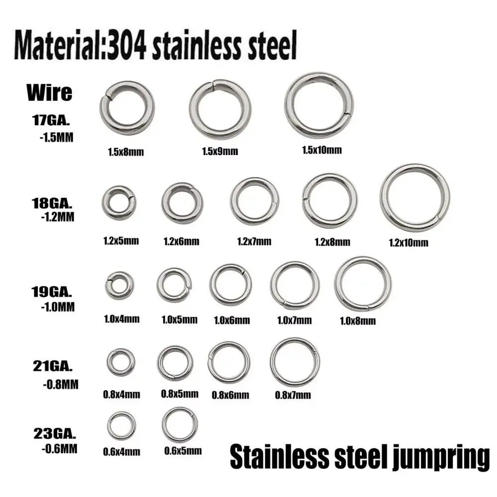 

100pcs Stainless Steel Jump Rings Split Ring Connectors for Necklace Bracelets Accessories Jewelry Making