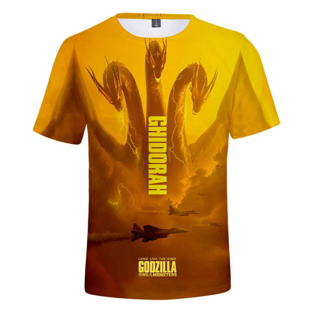 Godzilla Anime T Shirt King of The Monsters Children Adult Gojira Summer Short Sleeved Top Outdoor Sports Leisure Clothing Gifts