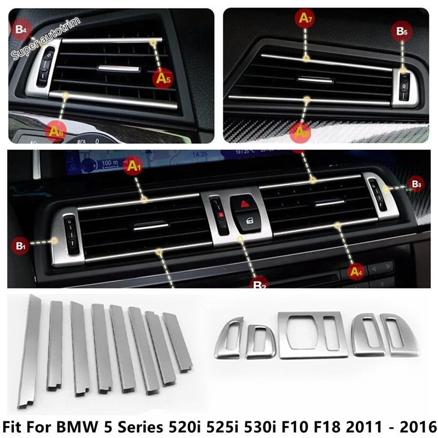 Dashboard Side Middle Air AC Conditioning Vent Outlet Cover Trim Accessories For BMW 5 Series 520i 525i 530i F10 F18 2011 - 2016