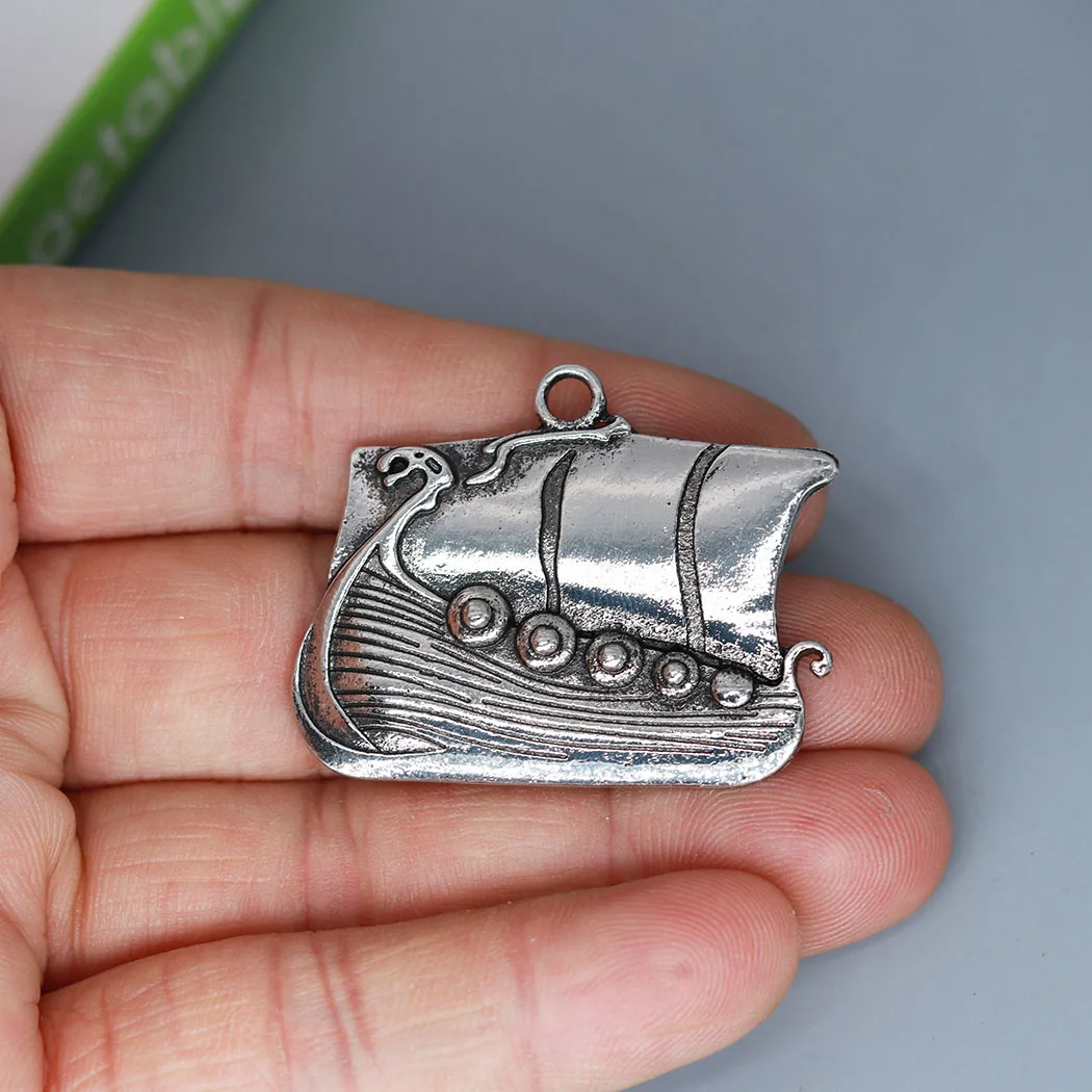 3Pcs/lot Viking Sailing Ship Charm Pendant For DIY Necklace Handmade Jewelry Making