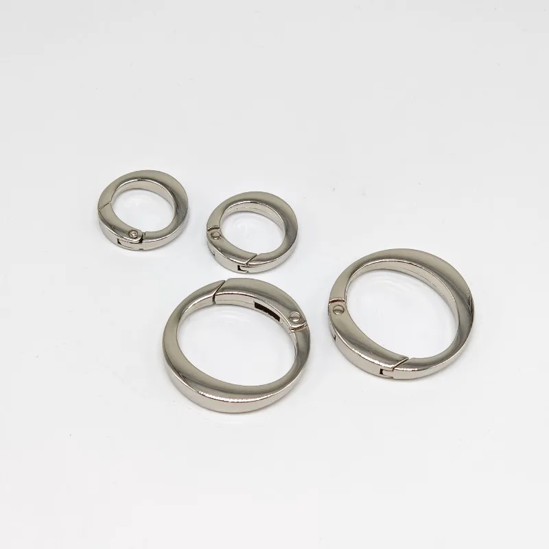 3/4Inch 1 Inch Oval Flat Wire Spring Coil Zinc Alloy Car Keychain Hardware Accessories O-shaped Spring Ring Buckle