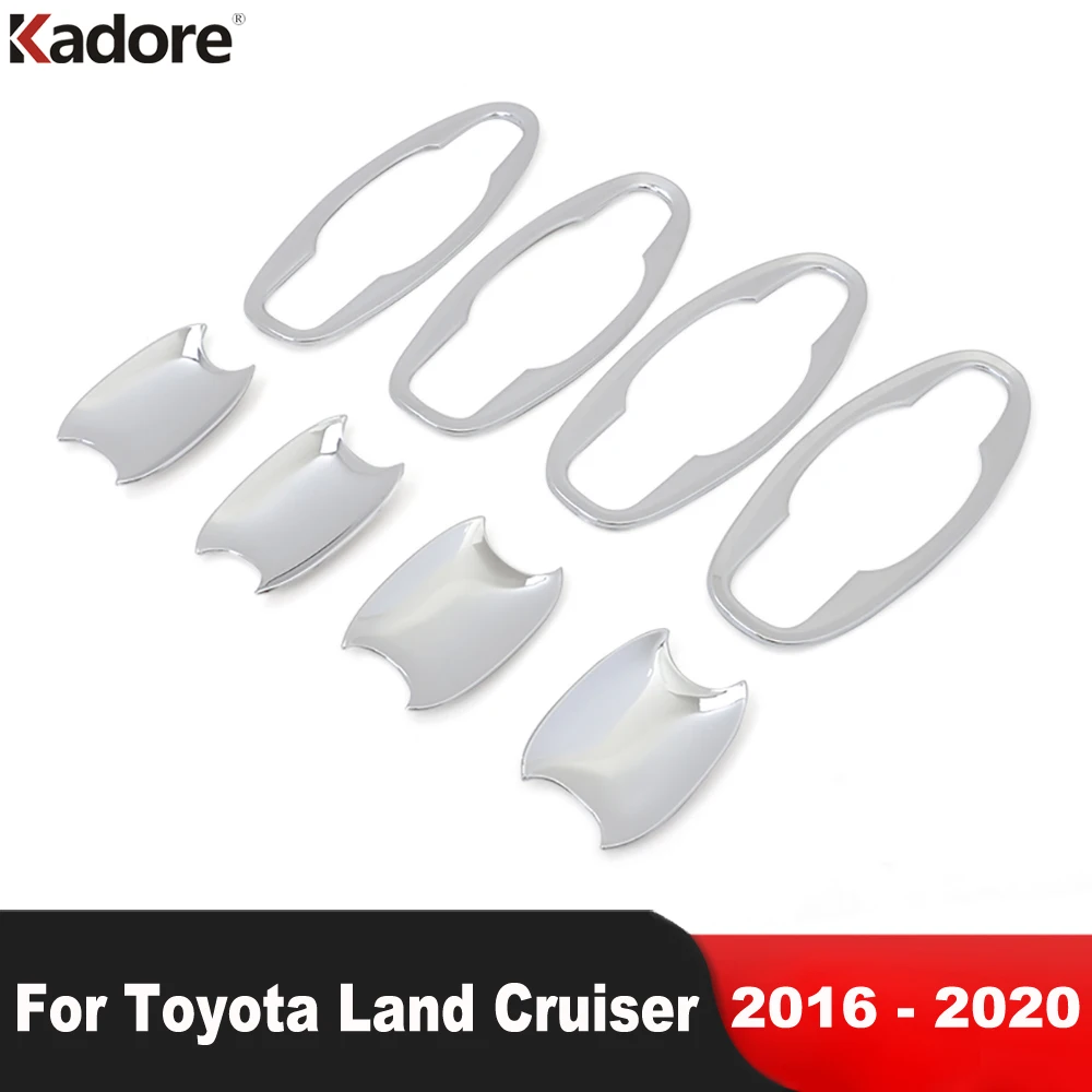 

Для Toyota Land Cruiser LC200 FJ200 (второй рестайлинг) 2016-2018, 2019, 2020: Хромированные накладки на ручки и чаши дверей, автомобильные аксессуары