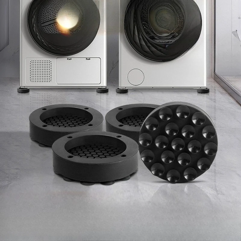 

4 pieces black/gray home care washing machine shock-absorbing foot pads, silent non-slip shock-absorbing heightening foot pads