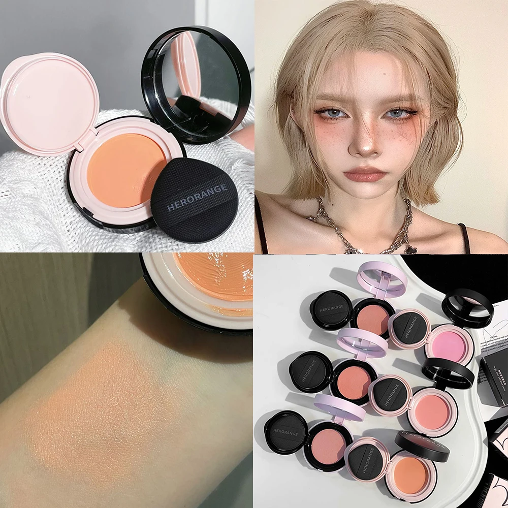 Natürliche nackte matte süße erröten natürliche samt matte Make-up Puder Creme Mädchen Gesicht rosa Kontur Mousse erröten Palette Make-up