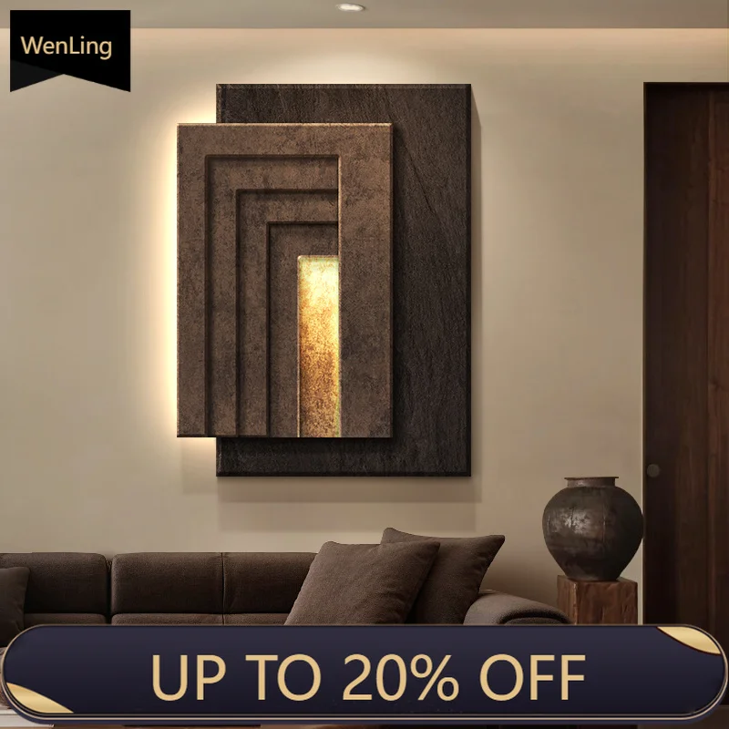 Three-dimensional Abstract Living Room LED Light 2025 New Advanced Sense Sofa Background Wall Simple Porch Mural Light