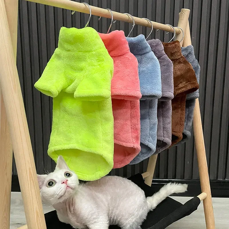 2024 New Hairless Cat Sweater Winter Fashion Thickening Warm Sphynx Clothes Home Comfortable Winter Dog Clothes for Small Dogs