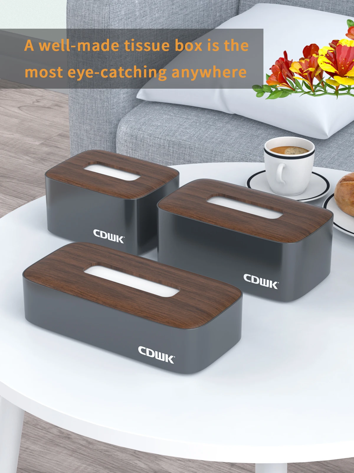 Desktop Tissue Case Wood Grain Napkin Holder Organizer for Bathroom Toilet Car Table Storage Paper Tissue Box Dispenser