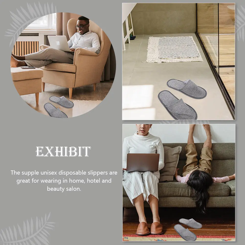 

1 Pair Comfortable Disposable Slippers Supple Indoor Guest Footwear Hotel Travel Slipper Lightweight Foldable Unisex Slippers