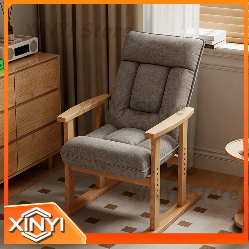 For Lazy People Solid Wood Sofa Chair for Elderly Comfortable Reclining and Sleeping Bedroom Home Use Long Sitting Non